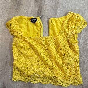 Bebe Sunflower Lace Blouse
